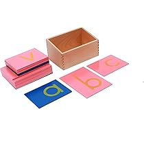 Kghios Montessori Movable Alphabet - Wooden Letter Set With Box & Mat For Kids