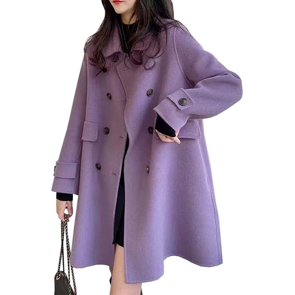 ランバン ダブルチェスターコート カシミヤ 紫 パープル ランバン