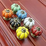 B & S FEEL 7pcsマルチカラーベビーキッドの子供の家具引き出しハンドル装飾パンプキンセラミックドアキャビネット引き出しノブプルハンドルクリエイティブCupboardハンドルプルノブwith