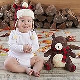 ベビーアスペン Baby Aspen 男の子用クマさんぬいぐるみとポンポン付きフリースベビーハット豪華2点セット [並行輸入品]
