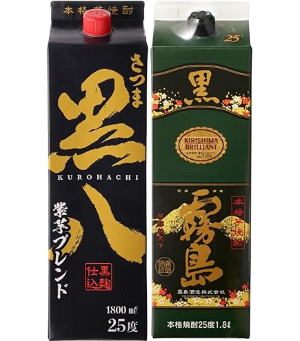 Amazon.co.jp: 【霧島酒造】黒霧島 パック 25度1800ml 12本【2