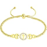 555Jewelry Adjustable Slider Cuff CZ Cross Bolo Bracelet for Women & Girls