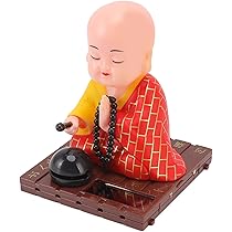 Amazon.co.jp: Urhomy 僧侶ソーラーフィギュア 首振り人形 木魚を叩く