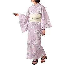 dazzystore アネモネ柄浴衣 セット 髪飾りセット 3点SET][dazzyオリジナル]水彩アネモネ柄浴衣【YUKATA by dazzy