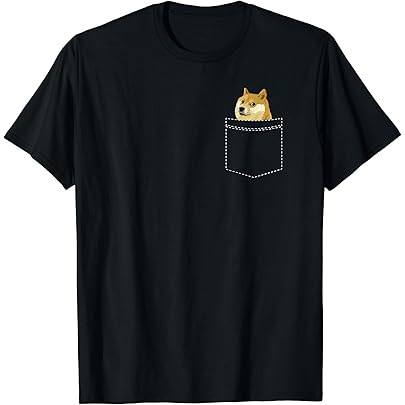 Amazon.co.jp: 柴犬 Tシャツ ポケットドージ Such Wow Dank Pixel
