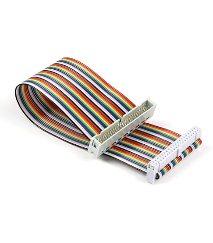 Pin Cable For Raspberry Flat Rainbow Cable 40-Pin GPIO Ribbon Cable Male To Female - 20cm ...