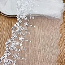Amazon | 15cm幅のレトロなリボンと花柄の刺繍チュールレース 