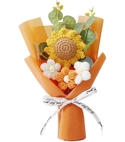Amazon.co.jp: ミニ かぎ針編みの花束 4本セット 編み物 花束 ミニ