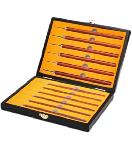 Amazon | 沖房 本職用彫刻刀 鋼付 桐箱 7本組 | 彫刻刀