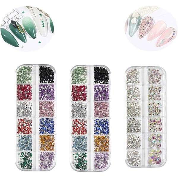 Amazon | ラインストーン カラー 大容量 1.4mm~8mm 13色 SS3~SS40