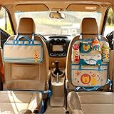 シートバックポケット 多機能 お出かけポケット 折り畳式 手提げ可能　車内収納袋　Car Organizer Seat Back Storage Bag (ブルー)