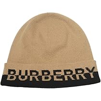 Burberry ニット帽　ベージュ BURBERRY ロゴ入りニット帽 ベージュ Amazon | [BURBERRY