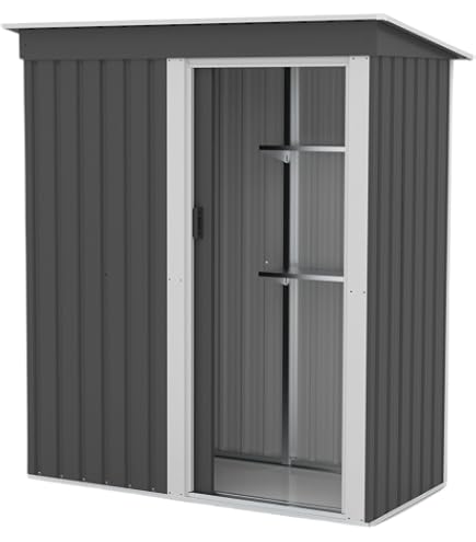 Amazon | 物置 窓付き ブラック 屋外 棚なし 大型 倉庫 大型物置 戸外