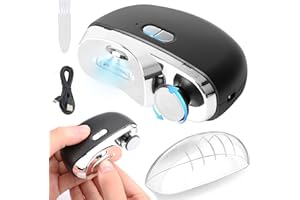 【爪切りと爪磨きが1台2役 ・最高傑作】Yinuaseus 2in1 電動爪切り 両用爪切り爪磨き 2段階スピード爪研ぎ 爪切り電動 Type-C充電式 便利 超軽量爪切り LEDライト付き 簡単操作 爪傷防止 安全 低騒音の電動爪削り 角質ケア 巻