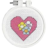 Kid Stitch Heart Mini Counted Cross Stitch Kit-3" Round 11 Count (並行輸入品)