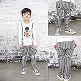 【 韓国スタイル子供服】 長ズボン オリジナル ・ 男の子長ズボン 激可愛 プリント付き！ / ストライプ柄100/110/120/130/140 Darkgray,140cm