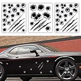 1797 車用 ステッカー 3Dステッカー 弾丸 弾痕 傷跡 爪痕 おもしろ いたずら かっこいい カーステッカー 防水ステッカー 自動車 バイク スーツケース PC 汎用 デカール シール 車ドア 装飾 約23×29CM 3枚セット