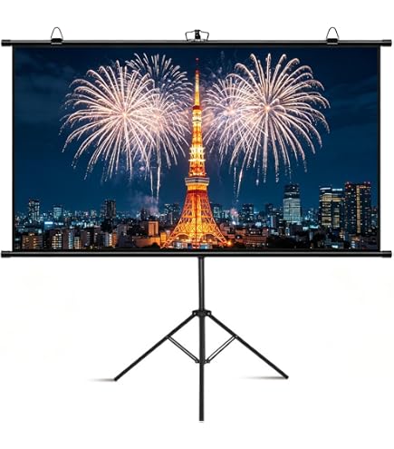 Amazon | PonyLes 60 インチ プロジェクタースクリーン 自立式