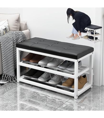 Amazon.co.jp: 玄関ベンチ下駄箱 2 in 1 収納ベンチ シューズラック 家