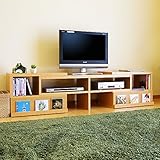 テレビ台 コーナーテレビ台 伸縮 46型 幅124～234cm ナチュラル