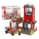 VANKER Kids 300個建物ブロックFire Department FighterトラックモデルパズルToy