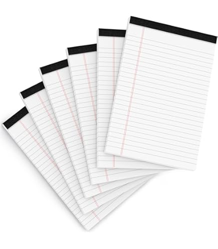 Blocchi Note IScholar Canary | Confezione Da 5 | Fogli Perforati | Margine Rosso | 12,7x20,3 Cm | 50 Fogli Per Blocco - Foto 11