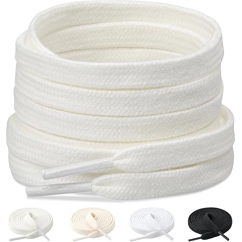 [Stepace] 2足(4本入り) 純綿 平紐 平型靴ひも 長さ100～160cm 16色 コットンシューレース