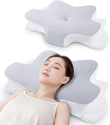 頸椎メモリーフォーム枕 首の輪郭サポート枕 横向き寝 仰向け寝 うつ伏せ寝用 頸椎メモリーフォーム枕 首の輪郭サポート枕 横向き寝 仰向け寝
