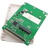 CY mSATA Mini PCI-E SATA SSD - 2.5インチ IDE 44ピン ノートブック ノートパソコン HDDケース エンクロージャー ホワイト