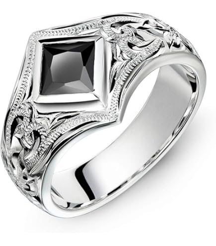 Amazon.co.jp: DAEETYL(ゆう) 指輪 メンズ サファイア リング シルバー