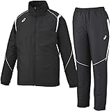 アシックス(asics) ウインドブレーカー ジャケット＆ロングパンツ上下セット（ブラック/ホワイト） XAW533-9001-XAW633-9001 M