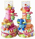 3段 人気 はらぺこあおむし おむつケーキ パンパース24枚 （M）オレンジ