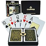 Trademark Copag Bridge Size Jumbo Index - Iluminura Setup Playing Cards (Black/Gold) [並行輸入品]