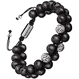 murtoo Mens Lava Rock Bracelet, Tiger Eye Bead Bracelet Men Natural Stone Yoga Essential Oil Bracelets Gift