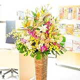 スタンド花　おまかせスクエアタイプ　Ｌサイズ　【お届け日指定ＯＫ】＜　開店祝い　出演祝い　楽屋花　誕生日のプレゼントに　＞