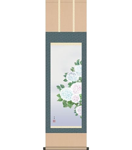 Amazon.co.jp: 白抜掛け軸 掛軸 無地【尺五横 緞子三段表装】趣彩掛軸