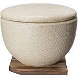 長谷製陶(Nagatani Seitou) 保存容器 レンジ対応 ごはん おひつ 蒸し器 「 陶珍 」 小 約1合分 約13cn 約350ml 電子レンジ専用 粉引 ACT-71