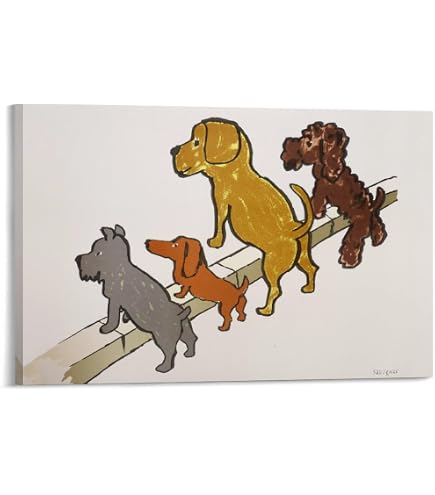 ジャン　バレー　版画 家族と犬 Amazon.co.jp: レイモン・サヴィニャック 4匹の犬 アートポスター