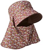 京都 おかげさまで フェイスカバー ツバ広 帽子 リバーシブル 花柄 紫外線対策 日焼け対策 (ブラウン)