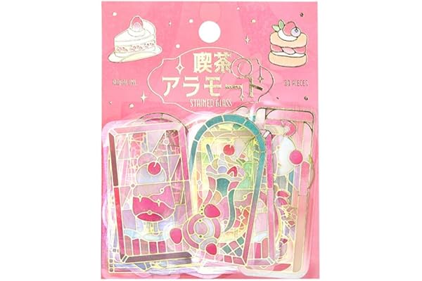 BGM 箔押しクリアシール 喫茶アラモードステンド レッド BS-PFG010