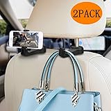 Car Headrest Hook with Phone Holder Normei 2 in 1 Auto Vehicle Back Seat Headrest Hanger Hooks for Purse Luggage Bags Cloth G