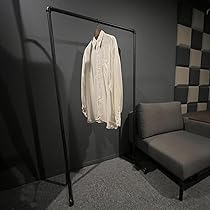 ハンガーラック コンパクト ガス管 アイアン 黒 パイプ 服 収納 80