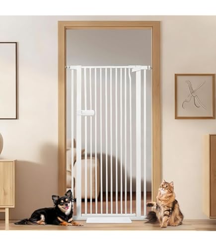 Amazon.co.jp: RAKU ペットゲート 猫 高さ155cm ドア付き 3.5cm柵間隔