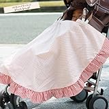 紫外線対策に！　ＵＶカットのベビーカーケット　【日本製】　抱っこ紐や授乳ケープとしても使える！ (ドットレッド)