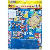 【本体綿100％】2017年 秋冬 アンパンマン スムス 総柄前開き腹巻付 長袖パジャマ Anpanman ブルー◇90cm