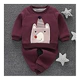 服　ファッション　ベビー　キッズ　子供　誕生日の帽子　熊　コート　パープル　80