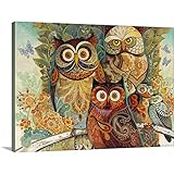 David Galchuttプレミアムシックラップキャンバス壁アート印刷題名Owls 40" x 30" 2434733_24_40x30_none