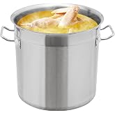 Stainless Steel Stock Pot, 17L Commercial Cooking Pot Soup Pot, Heavy Duty Induction Soup Pot with Lid for Soups, Stews, Brot