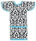 AM PM Kids! Sleeved Toddler Laminated Bib, Damask with Turquoise by AM PM Kids!