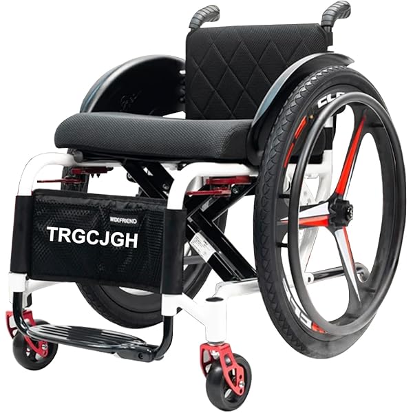 Amazon.co.jp: 赤い車椅子軽量折りたたみスポーツ車椅子、アルミ合金